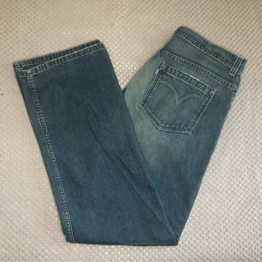 SilverTab Levi’s Vintage True Straight Light-Medium Wash Faded Button Fly Jeans